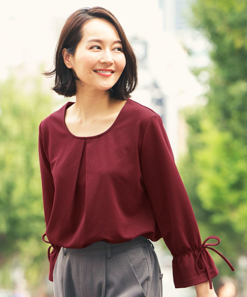 KOBE LETTUCE（コウベレタス）の「選べる3type[フレア袖/ベルト/リボン袖]Tブラウス＊レディース/トップス[C3441]（Tシャツ/カットソー・レディース・オフホワイト/キャメル/カーキ/プラム/ボルドー/ネイビー/ブラック/ホワイト系その他/イエロー系その他/グリーン系その他/パープル系その他/レッド系その他/ブルー系その他/ブラック系その他/ホワイト系その他2/イエロー系その他2/グリーン系その他2/パープル系その他2/レッド系その他2/ブルー系その他2/ブラック系その他2・FREE）」の21枚目の写真