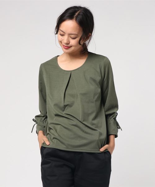 KOBE LETTUCE（コウベレタス）の「選べる3type[フレア袖/ベルト/リボン袖]Tブラウス＊レディース/トップス[C3441]（Tシャツ/カットソー・レディース・オフホワイト/キャメル/カーキ/プラム/ボルドー/ネイビー/ブラック/ホワイト系その他/イエロー系その他/グリーン系その他/パープル系その他/レッド系その他/ブルー系その他/ブラック系その他/ホワイト系その他2/イエロー系その他2/グリーン系その他2/パープル系その他2/レッド系その他2/ブルー系その他2/ブラック系その他2・FREE）」の10枚目の写真