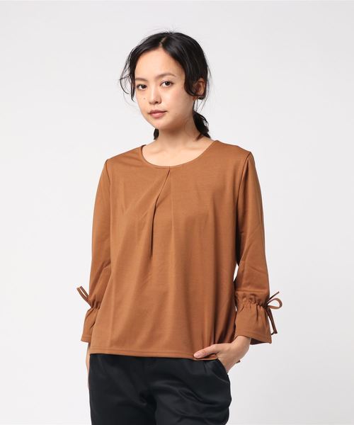 KOBE LETTUCE（コウベレタス）の「選べる3type[フレア袖/ベルト/リボン袖]Tブラウス＊レディース/トップス[C3441]（Tシャツ/カットソー・レディース・オフホワイト/キャメル/カーキ/プラム/ボルドー/ネイビー/ブラック/ホワイト系その他/イエロー系その他/グリーン系その他/パープル系その他/レッド系その他/ブルー系その他/ブラック系その他/ホワイト系その他2/イエロー系その他2/グリーン系その他2/パープル系その他2/レッド系その他2/ブルー系その他2/ブラック系その他2・FREE）」の19枚目の写真