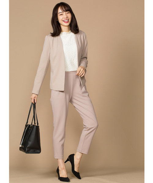 12Twelve Agenda(トゥエルブ アジェンダ)の「ハイストレッチジョーゼットテーパードパンツ(その他パンツ・レディース・ブラック/ベージュ/ネイビー・M)」の5枚目の写真