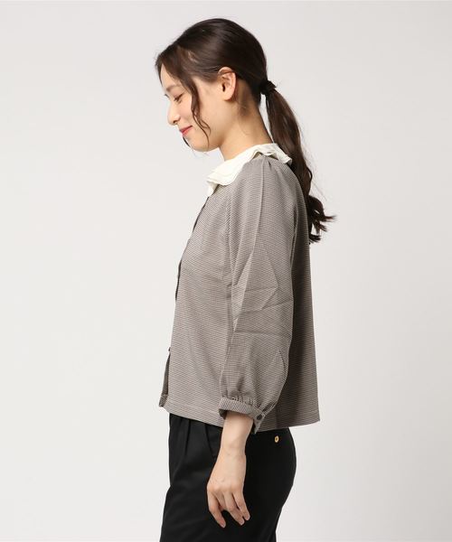 flower（フラワー）の「スウィングカラーブラウス（シャツ/ブラウス・レディース・ブラウン/ピンク・FREE）」の3枚目の写真