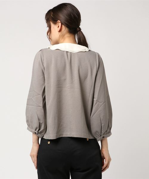 flower（フラワー）の「スウィングカラーブラウス（シャツ/ブラウス・レディース・ブラウン/ピンク・FREE）」の4枚目の写真