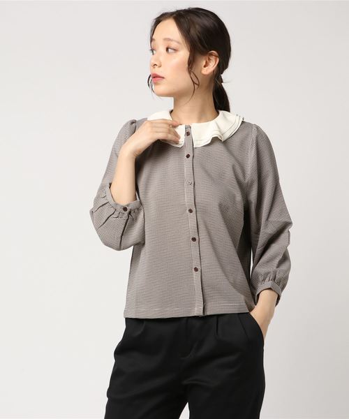 flower（フラワー）の「スウィングカラーブラウス（シャツ/ブラウス・レディース・ブラウン/ピンク・FREE）」の9枚目の写真