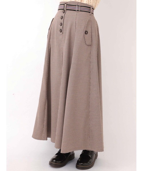 one after another NICE CLAUP(ワンアフターアナザーナイスクラップ)の「配色ゴムベルト付きロングスカート(スカート・レディース・ブラウン系その他/ベージュ/ベージュ系その他/パープル・FREE)」の3枚目の写真