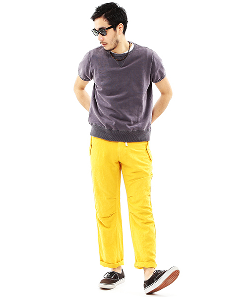 BEAMS PLUS（ビームスプラス）の「○REMI RELIEF×BEAMS PLUS / 別注 半袖クルーネックスウェット（Tシャツ/カットソー・メンズ・ホワイト/マスタード/ネイビー/オリーブ・SMALL/X-LARGE/MEDIUM/LARGE）」の5枚目の写真