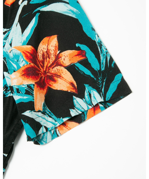 RVCA（ルーカ）の「RVCA メンズ  MONTAGUE FLORAL ショートスリーブシャツ/ルーカー トロピカルプリント（シャツ/ブラウス・メンズ・ブラック・SMALL/MEDIUM/LARGE）」の4枚目の写真