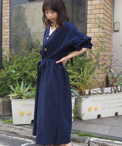 tiptop(ティップトップ)の「ウェストリボンガウンワンピース(ワンピース・レディース・カーキ/ネイビー/ベージュ/アイボリー・FREE)」の14枚目の写真