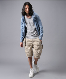 goa | カットデニムコンビネーションクロゼットフードジャケット(デニムジャケット)