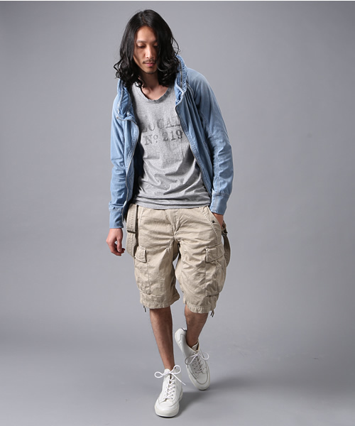 goa（ゴア）の「カットデニムコンビネーションクロゼットフードジャケット（デニムジャケット・メンズ・ブルー/インディゴブルー・FREE）」の12枚目の写真