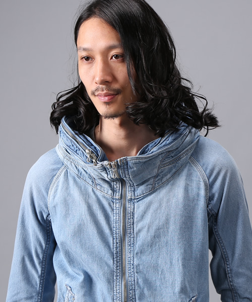 goa（ゴア）の「カットデニムコンビネーションクロゼットフードジャケット（デニムジャケット・メンズ・ブルー/インディゴブルー・FREE）」の5枚目の写真