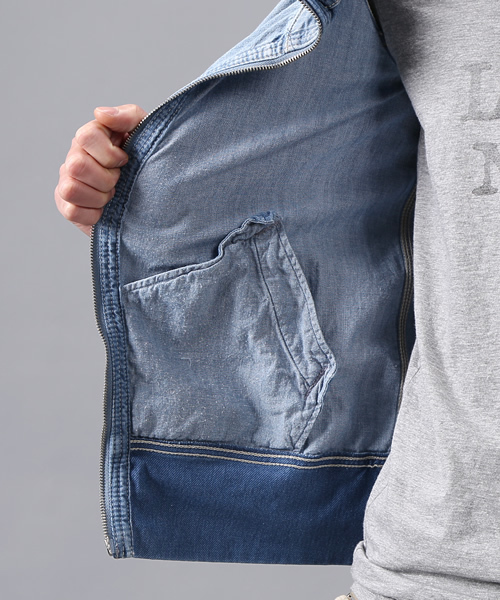 goa（ゴア）の「カットデニムコンビネーションクロゼットフードジャケット（デニムジャケット・メンズ・ブルー/インディゴブルー・FREE）」の7枚目の写真