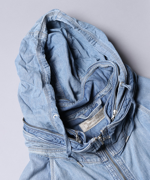 goa（ゴア）の「カットデニムコンビネーションクロゼットフードジャケット（デニムジャケット・メンズ・ブルー/インディゴブルー・FREE）」の8枚目の写真