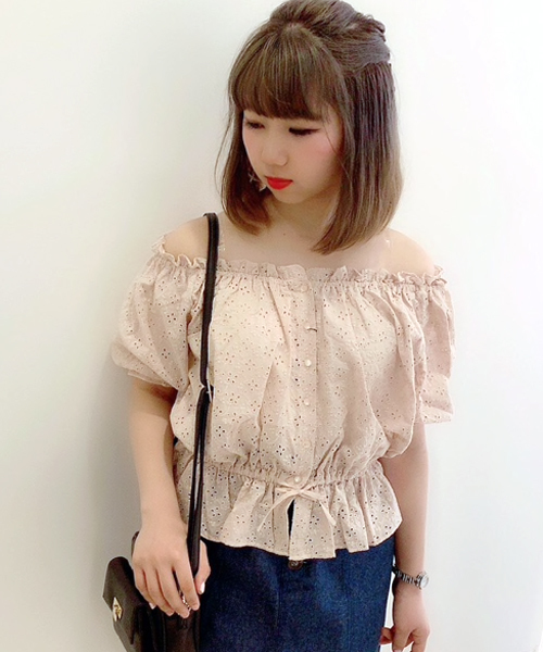 One Way ワンウェイ の コットンレースチュニック シャツ ブラウス Wear