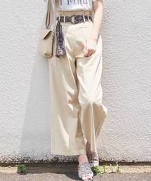 natural couture | スカーフベルト付きリネンライクパンツ(その他パンツ)
