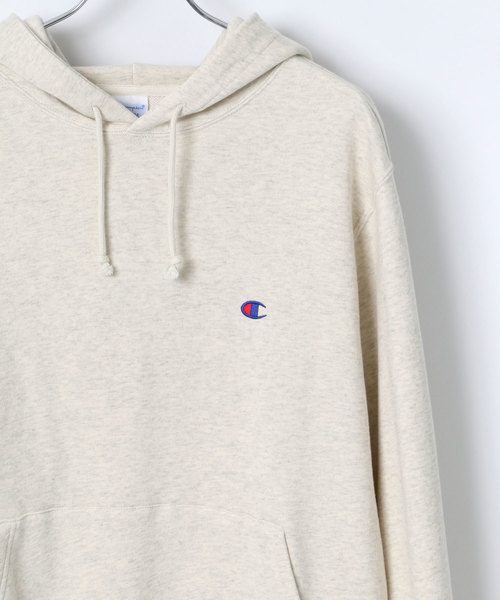 Champion（チャンピオン）の「Champion/チャンピオン ワンポイント刺繍 スウェット レディース メンズ トレーナー パーカー/プルオーバー フーディー（パーカー・メンズ・ホワイト/ブラック/ネイビー/グレー/オートミール/マルーン/ピンク/チャコール/オリーブ/モスグリーン・M/L/XL）」の6枚目の写真