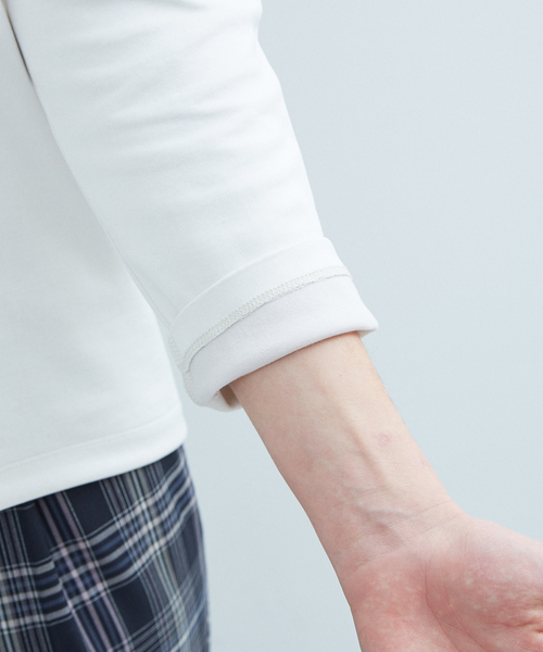 RECENCY OF MINE（リーセンシー オブ マイン）の「【Recency of Mine】ダブルフェイス 防臭シルケットVネックロングTシャツ（Tシャツ/カットソー・メンズ・ホワイト/ライトグレー/ブルー・44/46/48）」の10枚目の写真