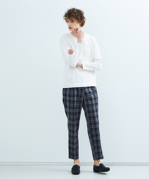 RECENCY OF MINE（リーセンシー オブ マイン）の「【Recency of Mine】ダブルフェイス 防臭シルケットVネックロングTシャツ（Tシャツ/カットソー・メンズ・ホワイト/ライトグレー/ブルー・44/46/48）」の11枚目の写真