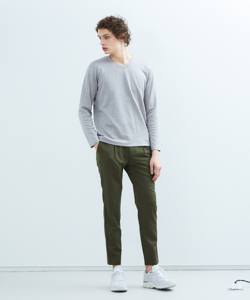 RECENCY OF MINE（リーセンシー オブ マイン）の「【Recency of Mine】ダブルフェイス 防臭シルケットVネックロングTシャツ（Tシャツ/カットソー・メンズ・ホワイト/ライトグレー/ブルー・44/46/48）」の13枚目の写真