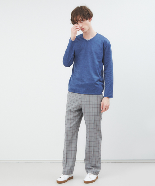 RECENCY OF MINE（リーセンシー オブ マイン）の「【Recency of Mine】ダブルフェイス 防臭シルケットVネックロングTシャツ（Tシャツ/カットソー・メンズ・ホワイト/ライトグレー/ブルー・44/46/48）」の17枚目の写真