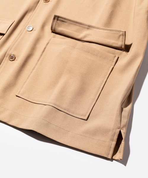 MR.OLIVE（ミスターオリーブ）の「【セットアップ対応】クラシック オックス ポリエステル/ハーフスリーブ  オーバーシャツ（シャツ/ブラウス・メンズ・ブラック/ベージュ/カーキ・SMALL/MEDIUM/LARGE）」の5枚目の写真