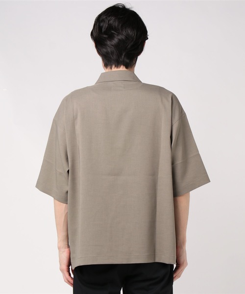 MR.OLIVE（ミスターオリーブ）の「【セットアップ対応】クラシック オックス ポリエステル/ハーフスリーブ  オーバーシャツ（シャツ/ブラウス・メンズ・ブラック/ベージュ/カーキ・SMALL/MEDIUM/LARGE）」の9枚目の写真