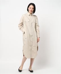 AMERICAN HOLIC | 【2020SS】バックドレープシャツワンピース ＊(シャツワンピース)
