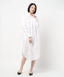 AMERICAN HOLIC | 【2020SS】バックドレープシャツワンピース ＊(シャツワンピース)