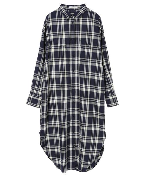 AMERICAN HOLIC(アメリカンホリック)の「バックドレープシャツワンピース *(シャツワンピース・レディース・ストライプ/ホワイト系その他7/ベージュ/オフホワイト/ブルー系その他5・FREE)」の6枚目の写真