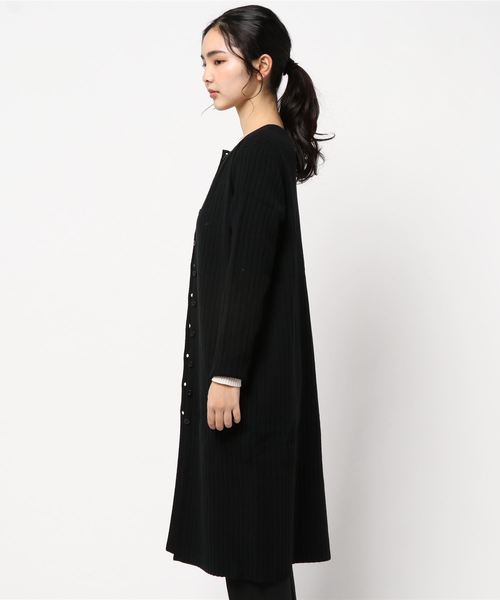 coca(coca)(コカ)の「ラウンドネックリブニットカーディガン(カーディガン/ボレロ・レディース・ブラック/アイボリー・ONE SIZE)」の10枚目の写真