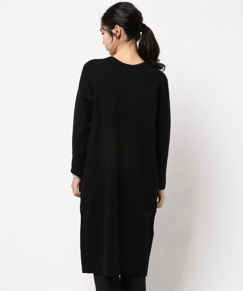 coca(coca)(コカ)の「ラウンドネックリブニットカーディガン(カーディガン/ボレロ・レディース・ブラック/アイボリー・ONE SIZE)」の11枚目の写真