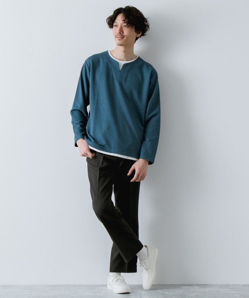 GLOBAL WORK(グローバルワーク)の「ドライタッチカノコレイヤード/865756(Tシャツ/カットソー・メンズ・ホワイト/ブラック/ベージュ/ライトグリーン・SMALL/MEDIUM/LARGE/X-LARGE)」の19枚目の写真