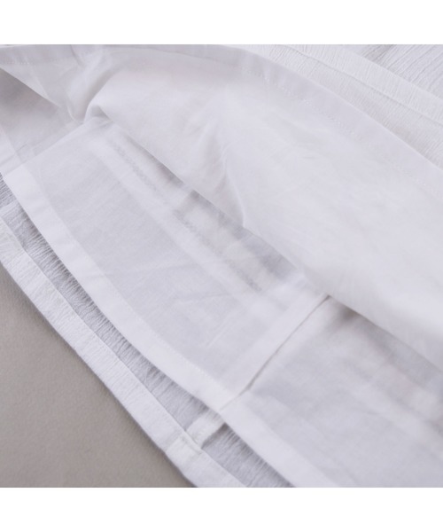 BeBe（ベベ）の「BeBe/コットン ボイルワッシャー レース フリル ワンピース 女の子 キュート ガーリー ノースリー  お出かけ 通園  通学  ベビー キッズ 子供 こども 子ども コットン ホワイト  80㎝ 90㎝ 100㎝ 110㎝ 120㎝ 130㎝ 140㎝ 150㎝（ワンピース・キッズ・ホワイト・140/90/110/100/120/130）」の13枚目の写真