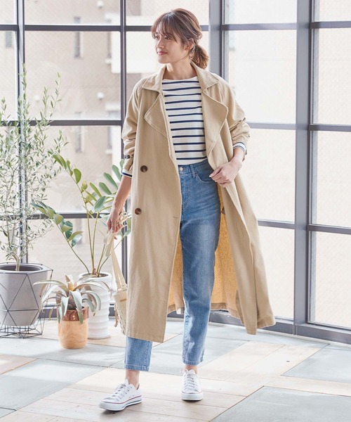 KOBE LETTUCE（コウベレタス）の「ツイルオーバーサイズトレンチコート（トレンチコート・レディース・アイボリー/ベージュ/カーキ・FREE）」の3枚目の写真