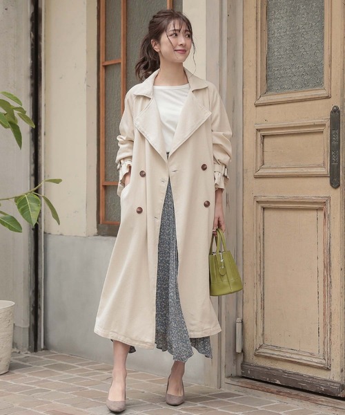KOBE LETTUCE（コウベレタス）の「ツイルオーバーサイズトレンチコート（トレンチコート・レディース・アイボリー/ベージュ/カーキ・FREE）」の2枚目の写真