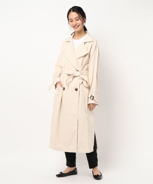 KOBE LETTUCE（コウベレタス）の「ツイルオーバーサイズトレンチコート（トレンチコート・レディース・アイボリー/ベージュ/カーキ・FREE）」の11枚目の写真