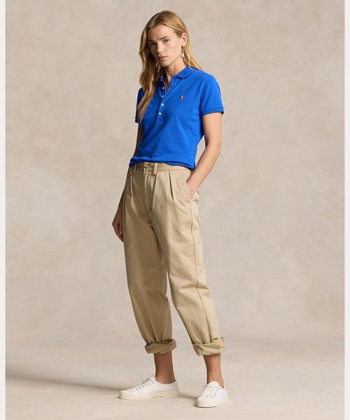 POLO RALPH LAUREN(ポロ ラルフ ローレン)の「スリム フィット ストレッチ ポロシャツ(ポロシャツ・レディース・ブルー・MEDIUM/LARGE/SMALL/X-SMALL/X-LARGE)」の3枚目の写真