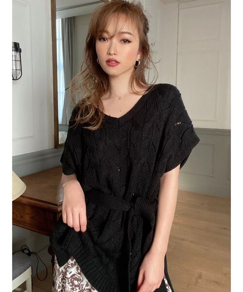 RESEXXY(リゼクシー)の「ケーブルニットベスト(ニット/セーター・レディース・ブラック/ベージュ/オフホワイト・FREE)」の20枚目の写真