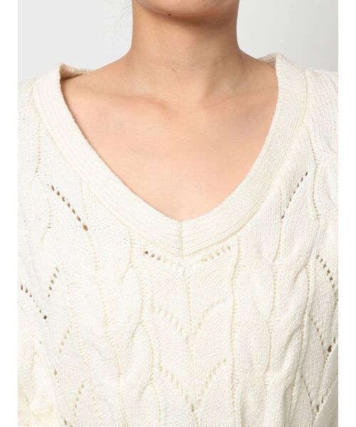 RESEXXY(リゼクシー)の「ケーブルニットベスト(ニット/セーター・レディース・ブラック/ベージュ/オフホワイト・FREE)」の6枚目の写真
