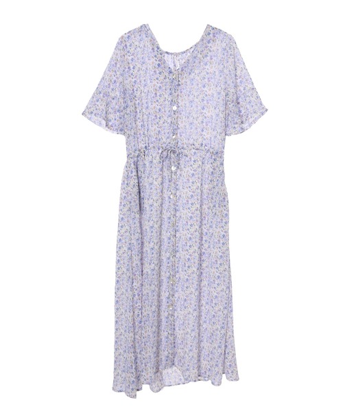 fifth（フィフス）の「小花柄2wayウエストマークワンピース（ワンピース・レディース・イエロー/ブルー・MEDIUM）」の3枚目の写真