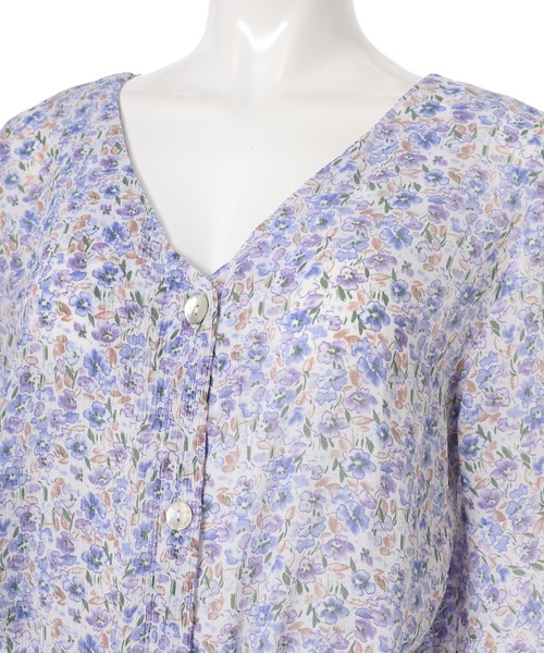 fifth（フィフス）の「小花柄2wayウエストマークワンピース（ワンピース・レディース・イエロー/ブルー・MEDIUM）」の7枚目の写真