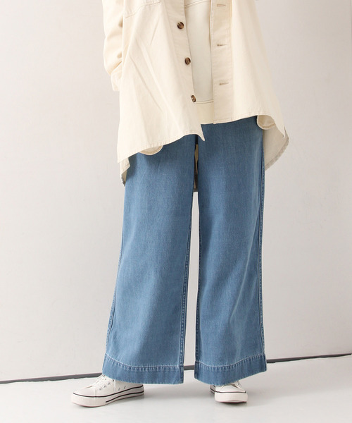 LBC（エルビーシー）の「LBCデニムバギーパンツ（デニムパンツ・レディース・ネイビー/ブルー/ベージュ/ダークグレー/オフホワイト・M/L）」の5枚目の写真