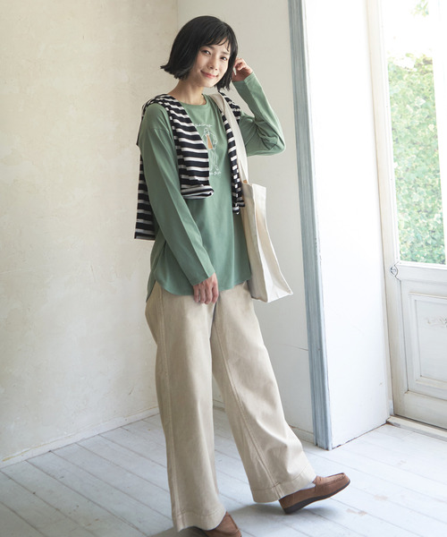 LBC（エルビーシー）の「LBCデニムバギーパンツ（デニムパンツ・レディース・ネイビー/ブルー/ベージュ/ダークグレー/オフホワイト・M/L）」の7枚目の写真