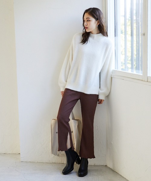 Heather(ヘザー)の「【低身長さんにおすすめ】テレコフレアカットパンツ 917060(スウェットパンツ・レディース・ブラック/ブラウン/ベージュ/ライトブラウン/パープル/グリーン/ベージュ系その他/アイボリー/パープル系その他・FREE)」の22枚目の写真