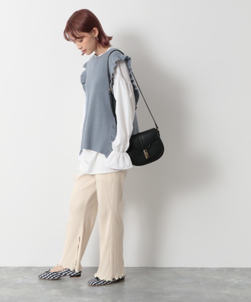 Heather(ヘザー)の「【低身長さんにおすすめ】テレコフレアカットパンツ 917060(スウェットパンツ・レディース・ブラック/ブラウン/ベージュ/ライトブラウン/パープル/グリーン/ベージュ系その他/アイボリー/パープル系その他・FREE)」の19枚目の写真