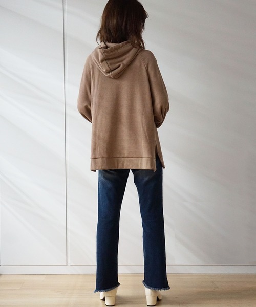 GeeRA(ジーラ)の「裏起毛ワッフルビッグパーカー(パーカー・レディース・モカ/ブラック・MEDIUM/LARGE)」の9枚目の写真