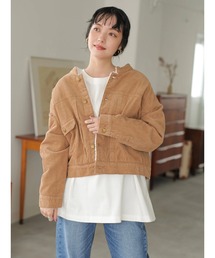 earth music&ecology | COTTON USAコーデュロイ（裏ボアブルゾン）＊(ブルゾン)