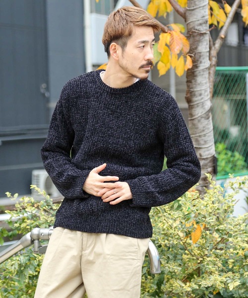 Blue Standard (ブルースタンダード)の「【BLUE STANDARD】モールアゼアミクルーニット/セーター(ニット/セーター・メンズ・ホワイト/ライトブルー/ブラック・MEDIUM/LARGE/X-LARGE)」の2枚目の写真