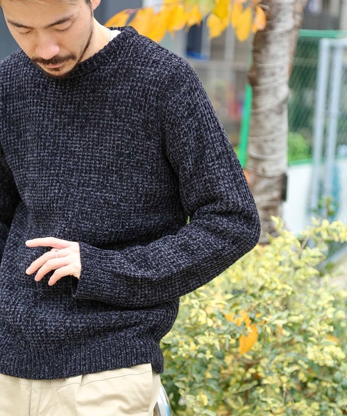 Blue Standard (ブルースタンダード)の「【BLUE STANDARD】モールアゼアミクルーニット/セーター(ニット/セーター・メンズ・ホワイト/ライトブルー/ブラック・MEDIUM/LARGE/X-LARGE)」の7枚目の写真