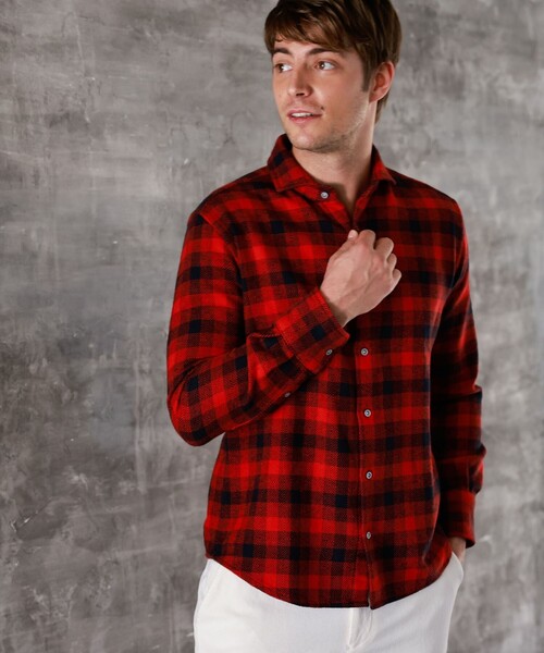 セール シャツ ブラウス Shop The ホリゾンタルカラーチェックシャツ シャツ ブラウス Epoca Uomo エポカウォモ の