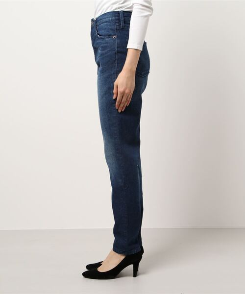 セール】Green Wood/ USED加工デニムテーパード5Pスリムジーンズ  